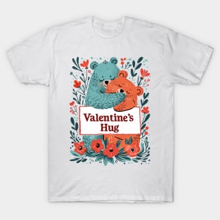 Valentine's Hug: Green Orange Classic Bear Love T-Shirt